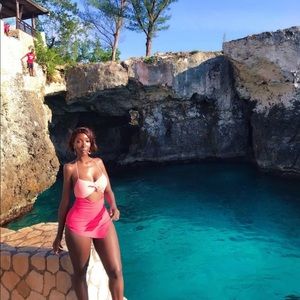 Pink one piece swimsuit